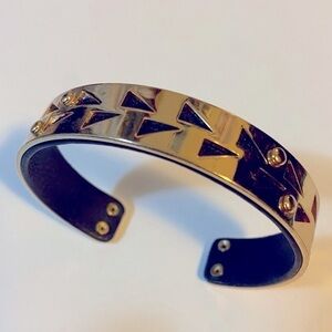 Stella & Dot Cuff Bracelet, gold with black cut outs